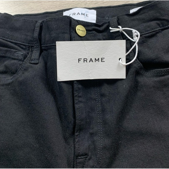 FRAME Ali High Rise Cigarette Stirrup Jeans in Black - Picture 9 of 16